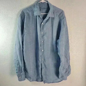 Tommy Bahama 100% Linen Long Sleeve Shirt Men’s size XL Light Blue Travel